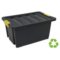 CAJA SOSTENIBLE DE ALMACENAJE CON TAPA Y RUEDAS 55 LITROS 43X63X30CM PP NEGRO ARCHIVO 2000 CP1481055 NE (Espera 4 dias)